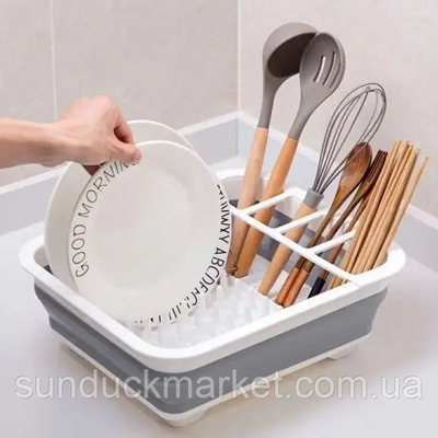 Сушарка для посуду силіконова складна кухонна 2052001165 фото