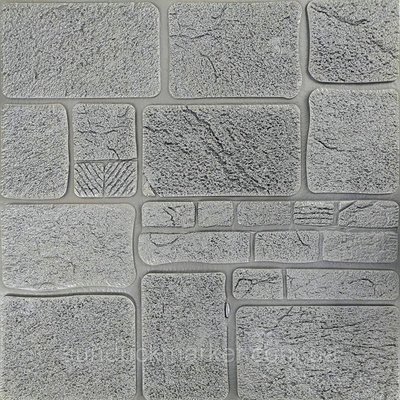 Самоклеюча декоративна 3D панель камінь срібло 700х700х6мм (153) SW-00000187 SW-00000187 фото
