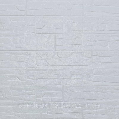 Самоклеящаяся декоративная 3D панель камень Белый рваный кирпич 700х770х5мм (155) SW-00000484 SW-00000484 фото