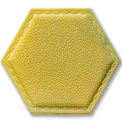 Декоративный самоклеящийся шестиугольник под кожу темно желтый 200x230мм (1101) SW-00000741 SW-00000741 фото