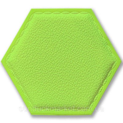 Декоративний самоклеючий шестикутник під шкіру зелений 200x230мм (1102) SW-00000742 SW-00000742 фото