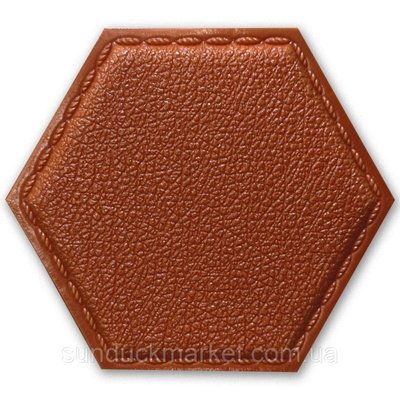 Декоративний шестикутник самоклеючий під шкіру коричневий 200x230мм (1103) SW-00000743 SW-00000743 фото