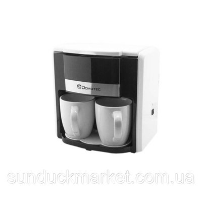 Кофеварка DOMOTEC MS-0706 Белая (500Вт, 2 керамические чашки по 150мл) РТ0032 фото