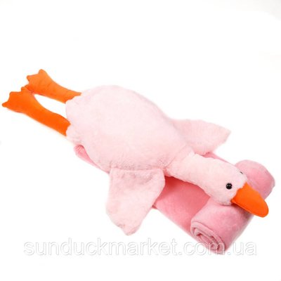 Плед-подушка іграшка гусак 3в1 (70см) рожевий ІР0032 фото