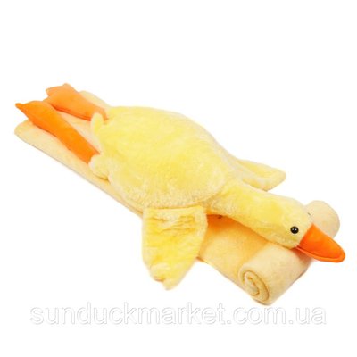 Плед-подушка іграшка гусь-обіймусь 3в1 (70см) жовтий ІР0033 фото