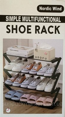 Полиця для взуття Simple Multifunctional Rack (Чорна) 4 рівні 2070325581 фото