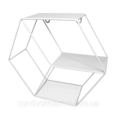 Полка настенная стальной белый шестиугольник 26*10.5*30cm (D) SW-00001637 SW-00001637 фото