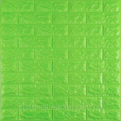 3D панель самоклеющаяся кирпич Зеленый 700x770x7мм (013-7) SW-00000051 SW-00000051 фото