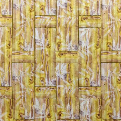 Самоклеющаяся декоративная 3D панель бамбуковая кладка желтая 700x700x8.5мм (056) SW-00000091 SW-00000091 фото