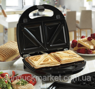 Бутербродница, вафельница, орешница, гриль DOMOTEC MS-7704 (4в1) РТ0028 фото
