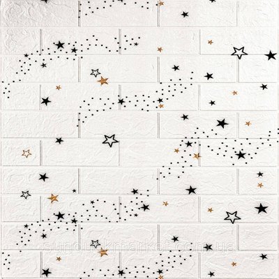 Декоративная 3D панель самоклейка под белый кирпич Звезды 700x770x3мм (021-3) SW-00000693 SW-00000693 фото