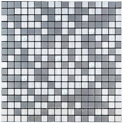 Самоклеюча алюмінієва плитка срібна мозаїка зі стразами 300х300х3мм SW-00001824 (D) SW-00001824 фото