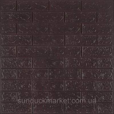 3D панель самоклеющаяся кирпич Чёрный шоколад 700x770x3мм (018-3) SW-00000543 SW-00000543 фото