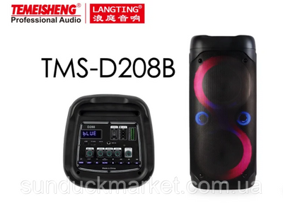 Акумуляторна колонка Temeisheng TMS-208 Потужність: 30 Вт Розмір приводу: 2 × 6,5 дюйма, бас + 1 × 3 дюйма, високі частоти Вхід: U 1997204108 фото