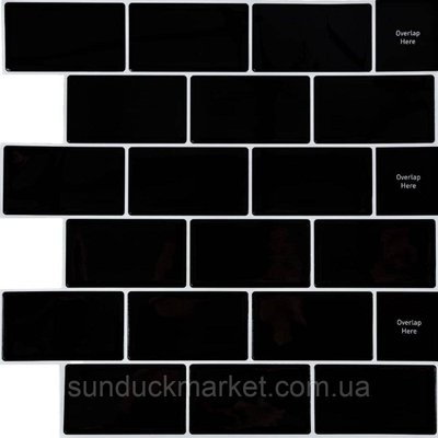 Самоклеюча поліуретанова плитка чорна цегла 305х305х1мм (D) SW-00001186 SW-00001186 фото
